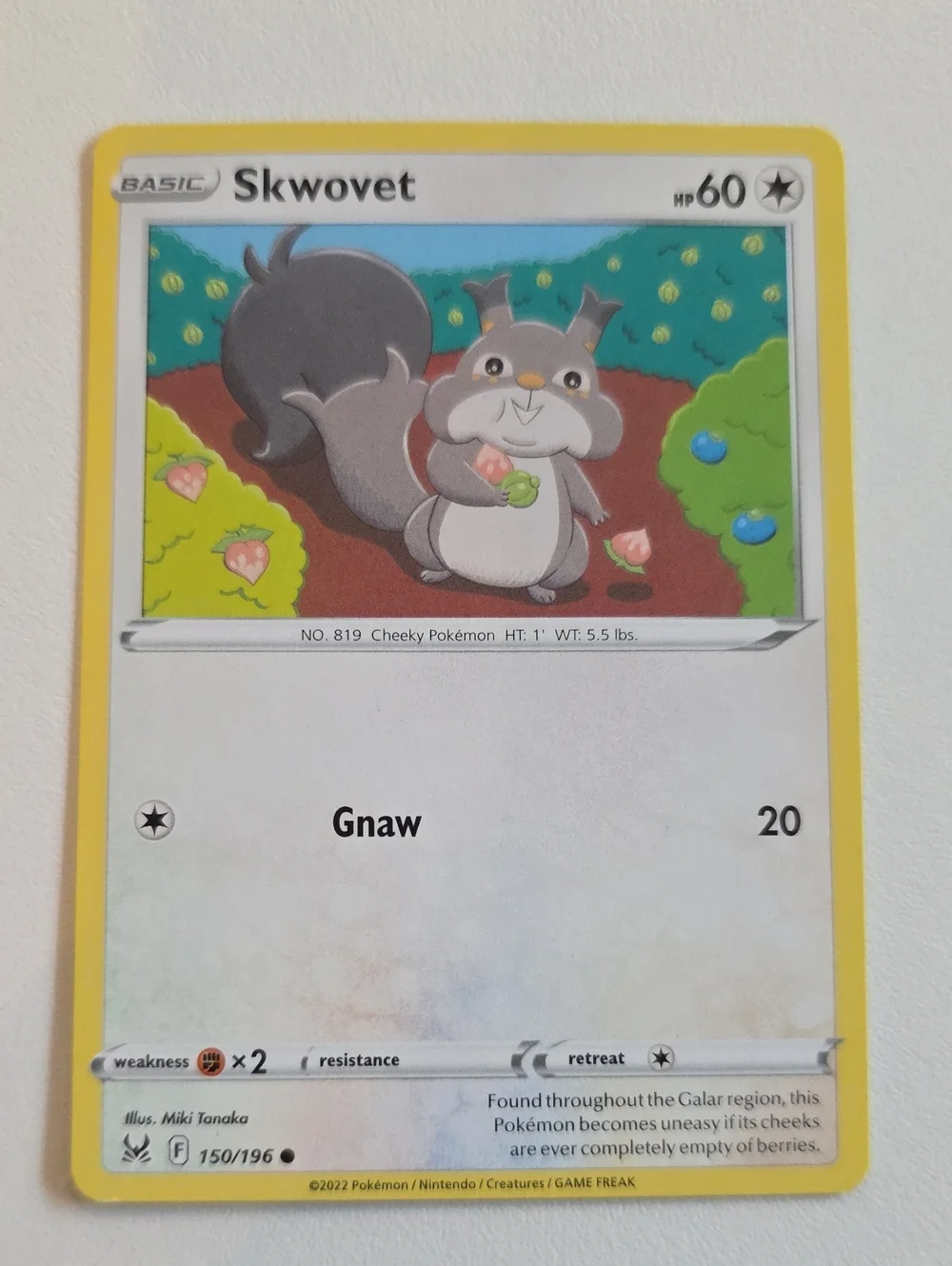Pokemon Greedent And Skwovet Cards